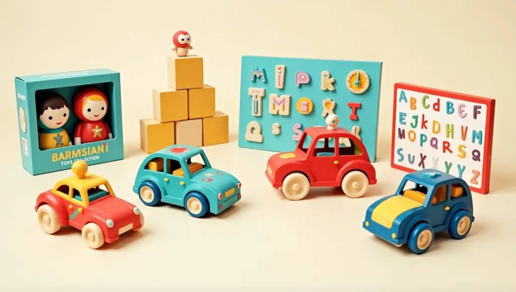 Flux Dev A selection of unique and creative Iranian toys on a 0 1